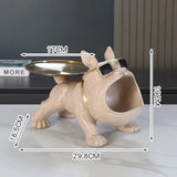 Resin Dog Statue Living Room Decor Dog Sculpture Table Tray Ornaments French Bulldog Figurine for Home Interior Desk Decoration