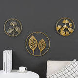 Metal round Gold Ginkgo Leaf Palm Maple Leaf 