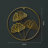 Metal round Gold Ginkgo Leaf Palm Maple Leaf 