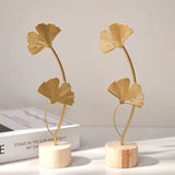 Nordic Gold Ginkgo Leaf Crafts Leaves Sculpture Luxury Living Room Decor Home Decoration Accessories Office Desktop Ornaments