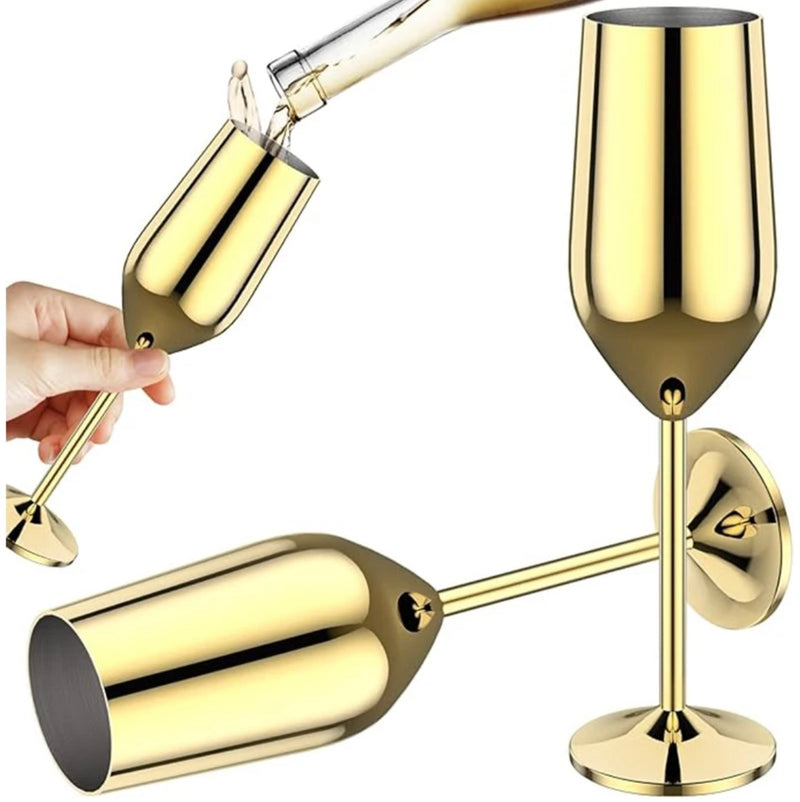 Shatterproof 24K Gold-Plated Champagne Flutes™