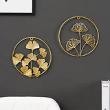 Metal round Gold Ginkgo Leaf Palm Maple Leaf 