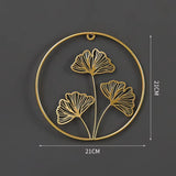 Metal round Gold Ginkgo Leaf Palm Maple Leaf 