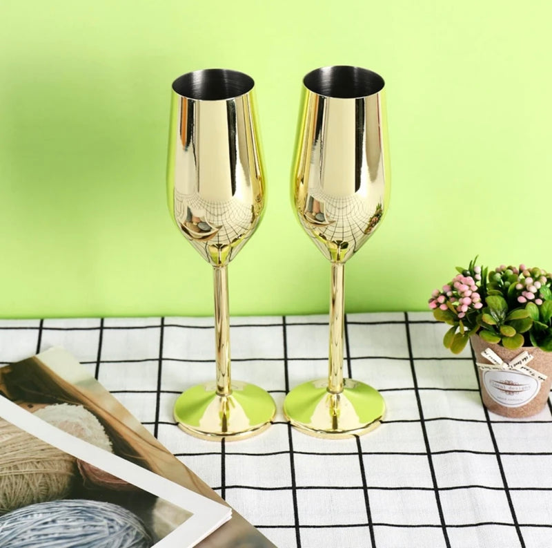 Shatterproof 24K Gold-Plated Champagne Flutes™