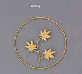 Metal round Gold Ginkgo Leaf Palm Maple Leaf 