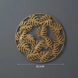 Metal round Gold Ginkgo Leaf Palm Maple Leaf 