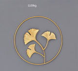 Metal round Gold Ginkgo Leaf Palm Maple Leaf 