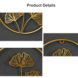 Metal round Gold Ginkgo Leaf Palm Maple Leaf 