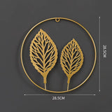 Metal round Gold Ginkgo Leaf Palm Maple Leaf 