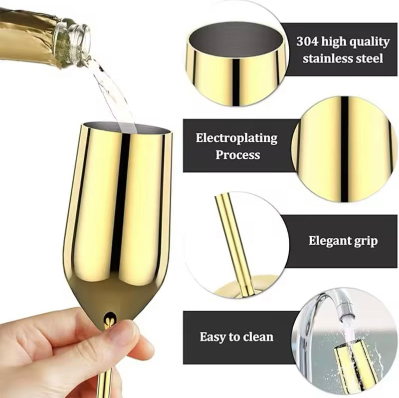 Shatterproof 24K Gold-Plated Champagne Flutes™