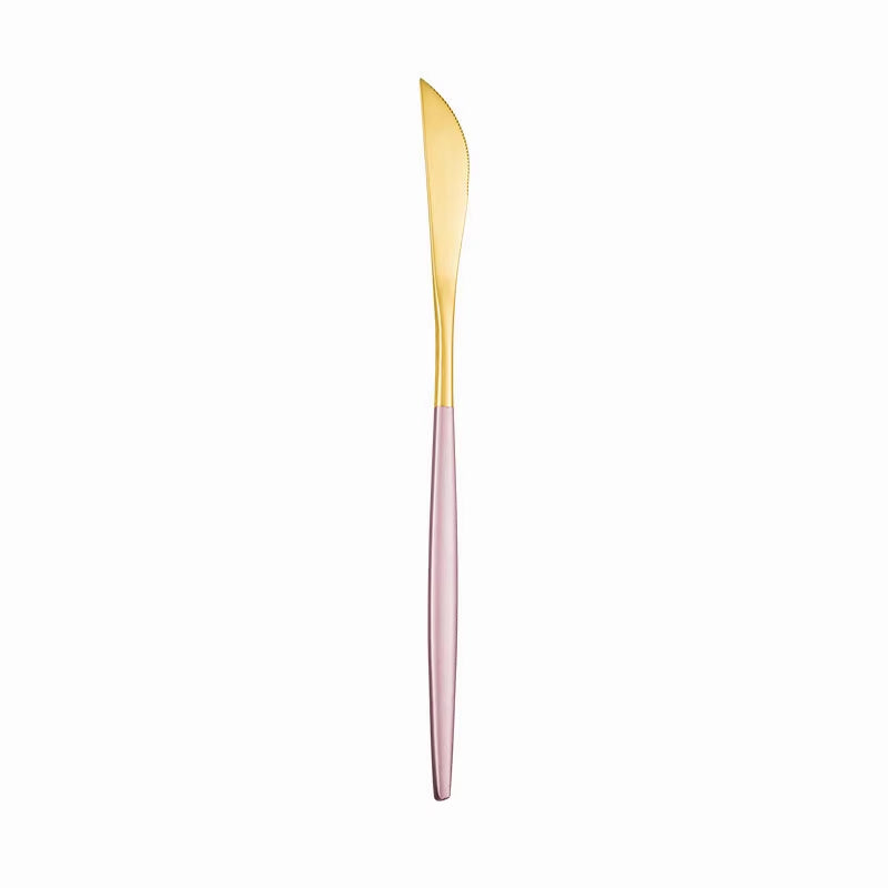 Pink Gold Stainless Steel Cutlery Set Dinnerware 