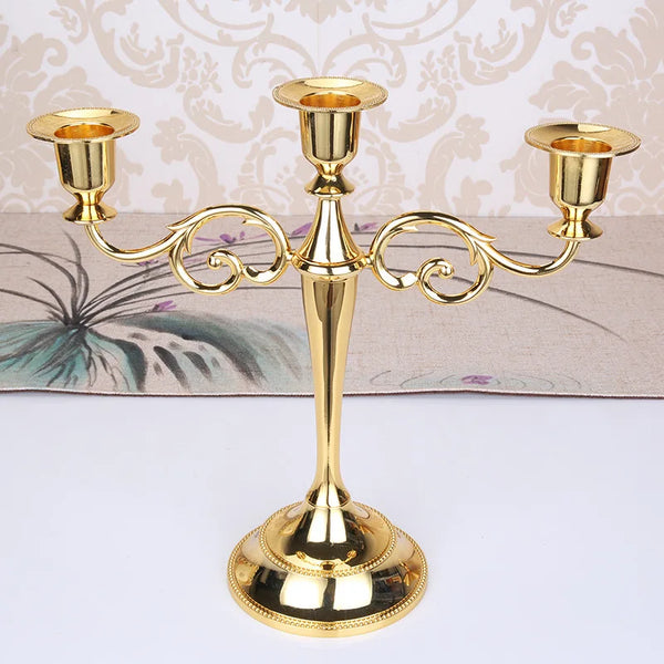 24K Gold-Plated 3-Arm Metal Candelabra™