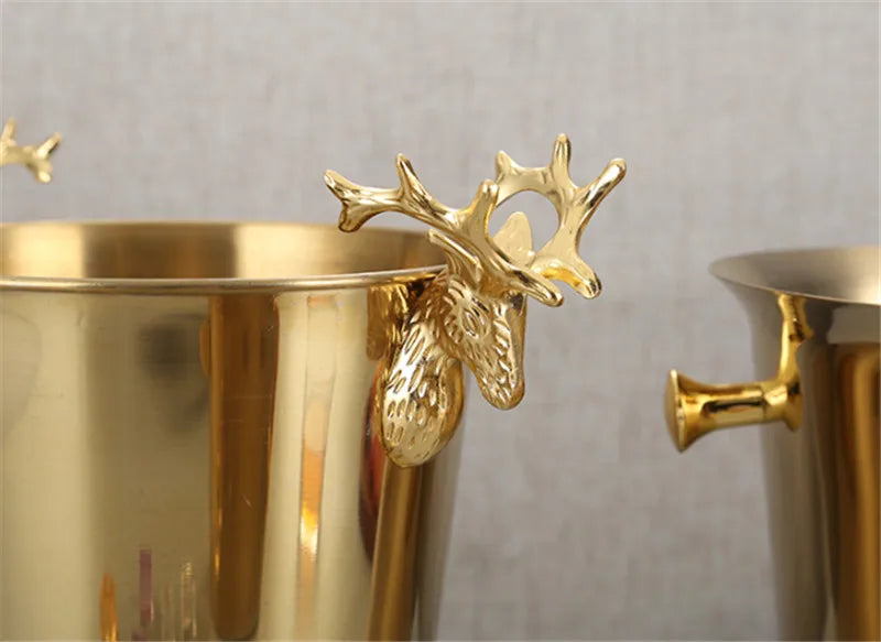 European 24K Gold-Plated Stainless Steel Champagne Ice Bucket™