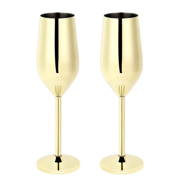 Shatterproof 24K Gold-Plated Champagne Flutes™