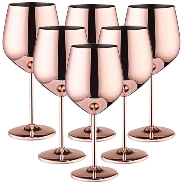 Set of 6 24kGold-Plated Stainless Steel Wine Glasses™