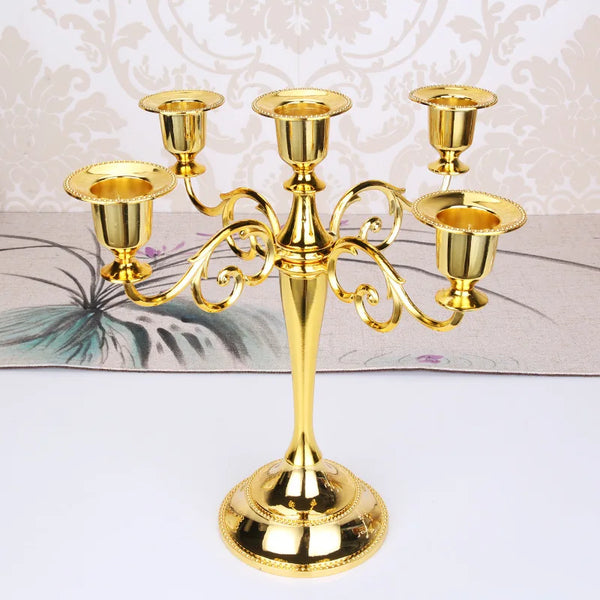 24K Gold-Plated 5-Arm Metal Candelabra™