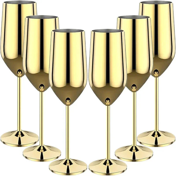 Set of 6 24kGold-Plated Champagne Flutes™