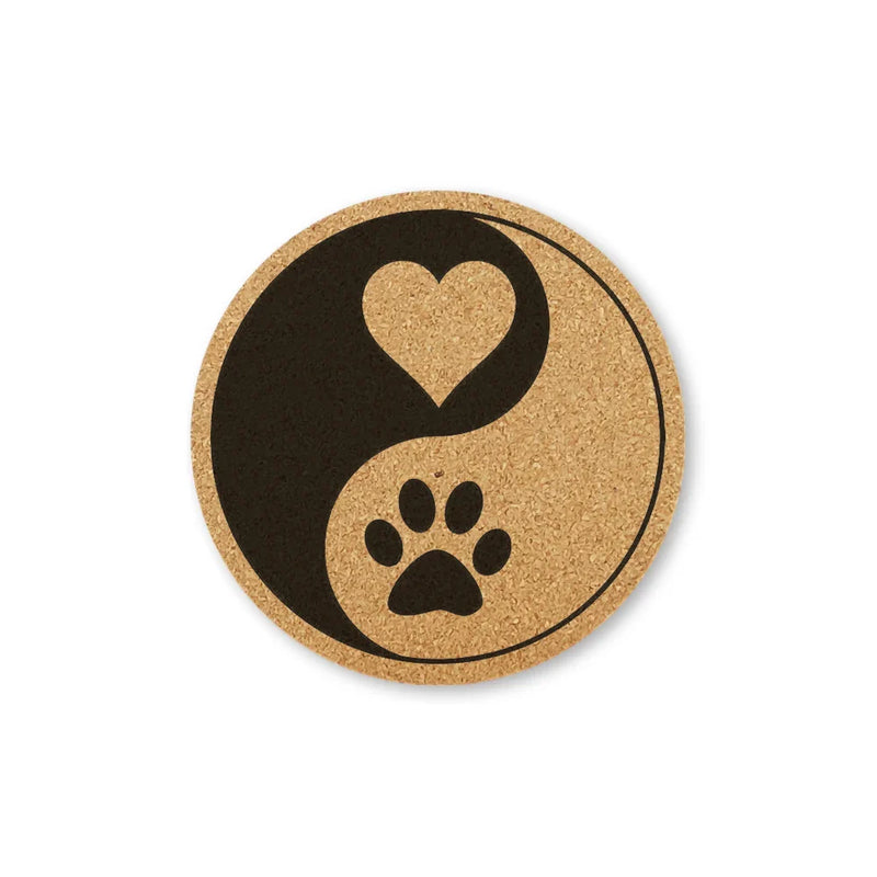 Fashion Engraved Coffee Lovely Cat Coffee Mug Drinks Holder for Kitchen Natural Wooden Mat Tableware round Drink Cork Coaster