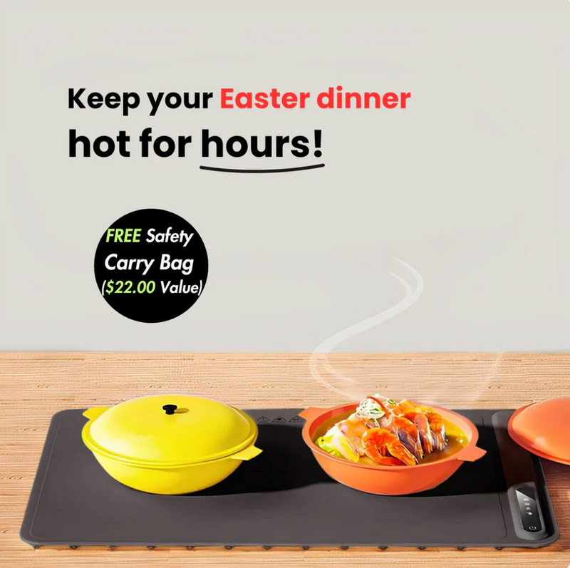 Adjustable Food Warmer Mat | Spend more time with loved ones – No more kitchen trips to reheat