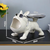 Resin Dog Statue Living Room Decor Dog Sculpture Table Tray Ornaments French Bulldog Figurine for Home Interior Desk Decoration