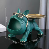 Resin Dog Statue Living Room Decor Dog Sculpture Table Tray Ornaments French Bulldog Figurine for Home Interior Desk Decoration