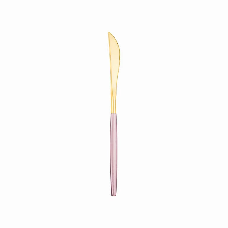 Pink Gold Stainless Steel Cutlery Set Dinnerware 