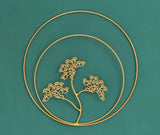 Metal round Gold Ginkgo Leaf Palm Maple Leaf 