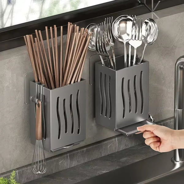  Kitchen Utensil Rack-Multifunctional Draining Chopstick Holder