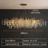 Luxury Gold Crystal LED Chandeliers Living Dining Room Bedroom Lighting Lustre Ceiling Pendant Lamps Indoor Villa Lights Fixture