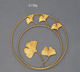 Metal round Gold Ginkgo Leaf Palm Maple Leaf 