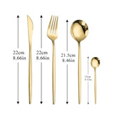 Pink Gold Stainless Steel Cutlery Set Dinnerware 